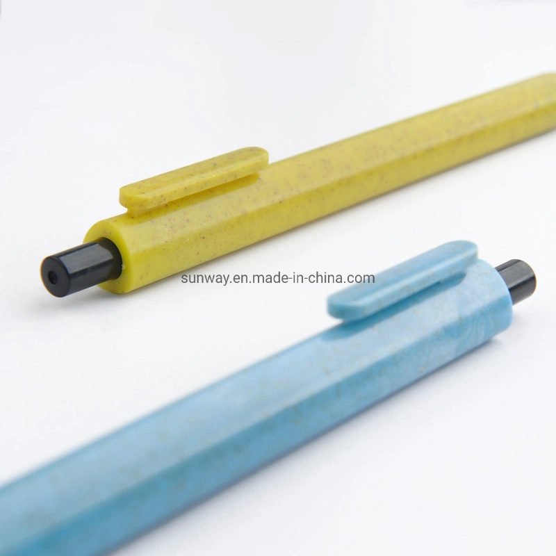 Pen Wholesale/Supplierr Customized Logo Printed Gift Triangular Wheat Plastic Pen