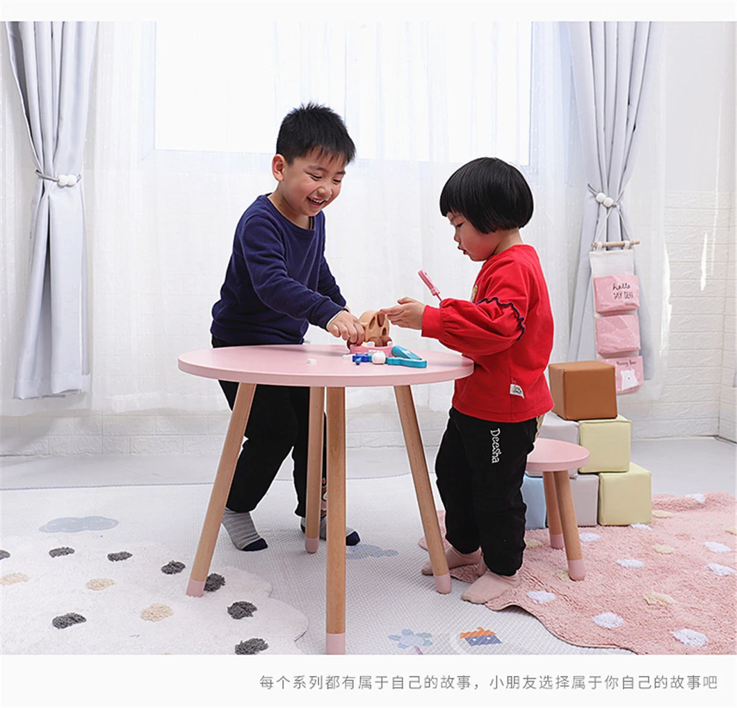 Factory Supply Modern Children Wooden Round Table and Chair Kids Furniture Set