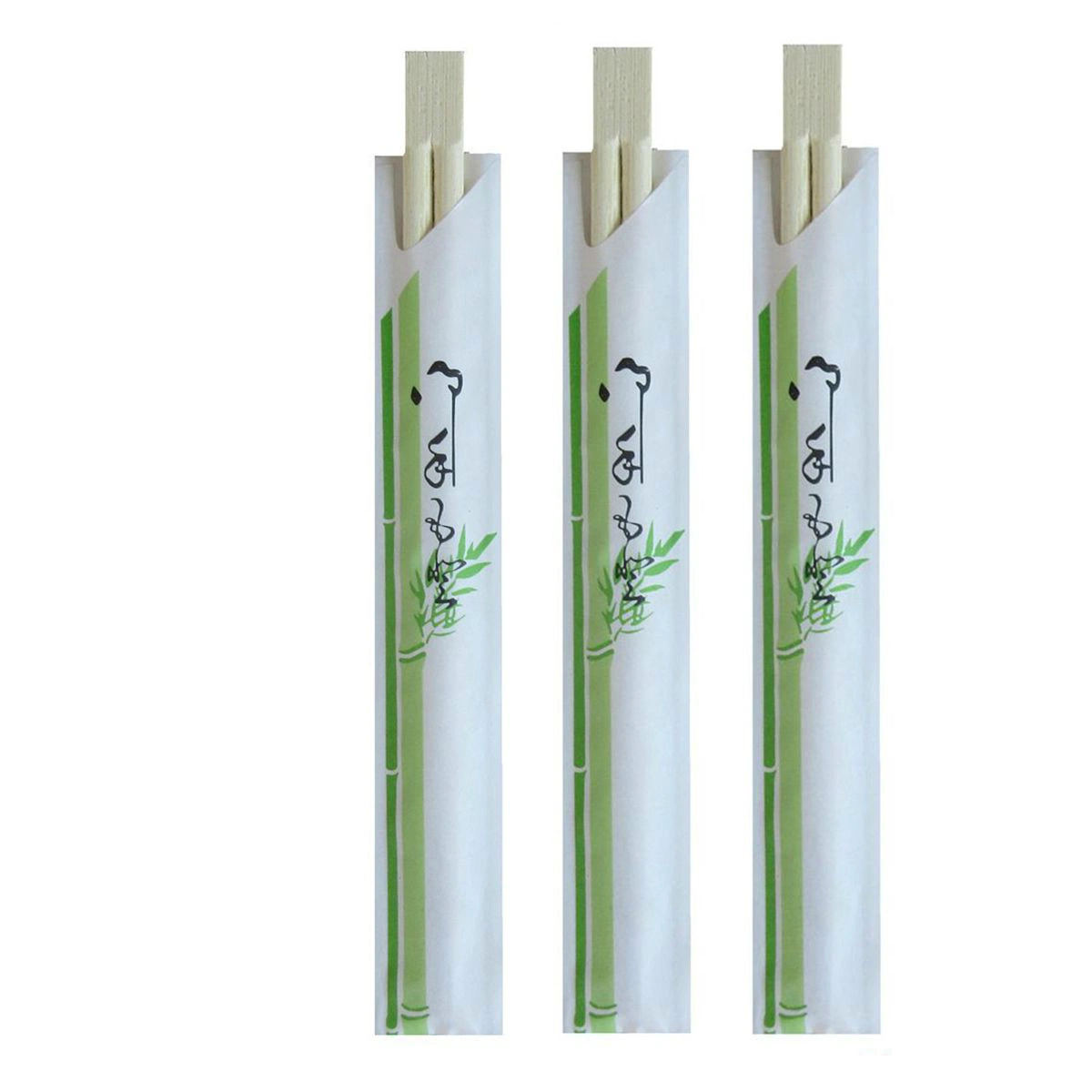 23CM Natural Custom Printed Disposable Bamboo Twins Chopsticks