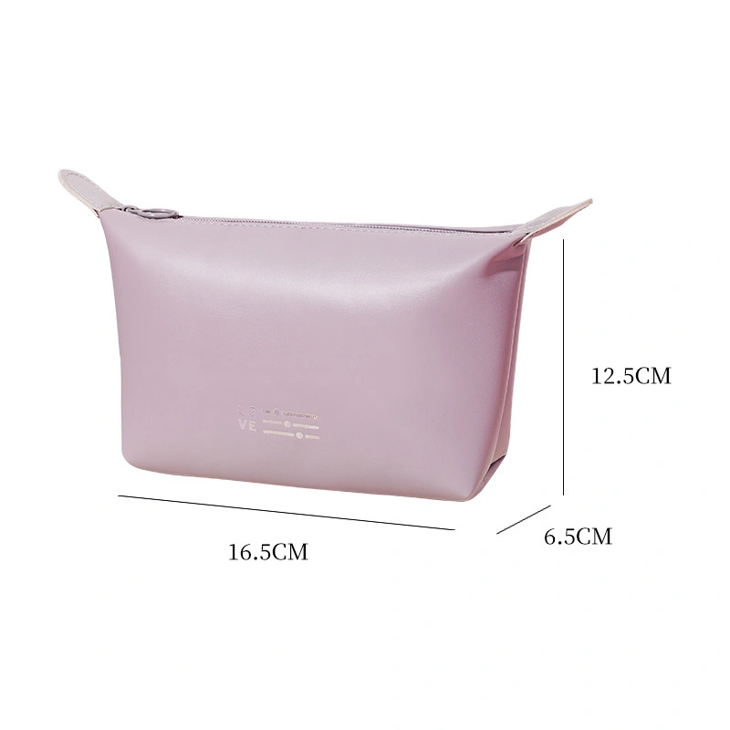 Small PU Leather Travel Dumpling Women Toiletry Storage Cosmetic Bag