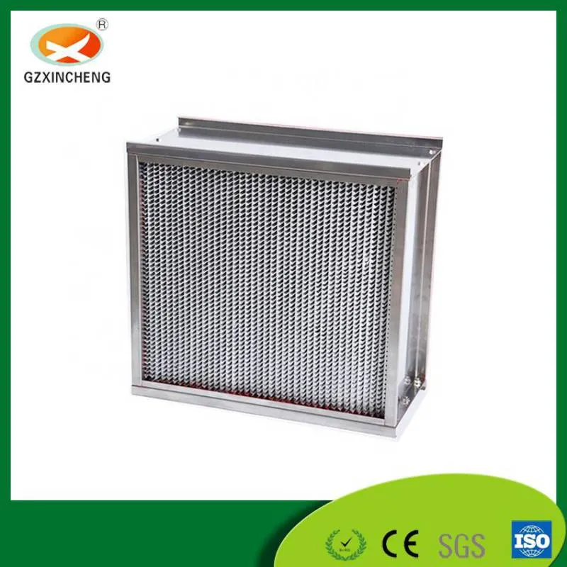 High Temperature Resistance Pleated Fiber Glass HEPA Filter with Galvanized Frame