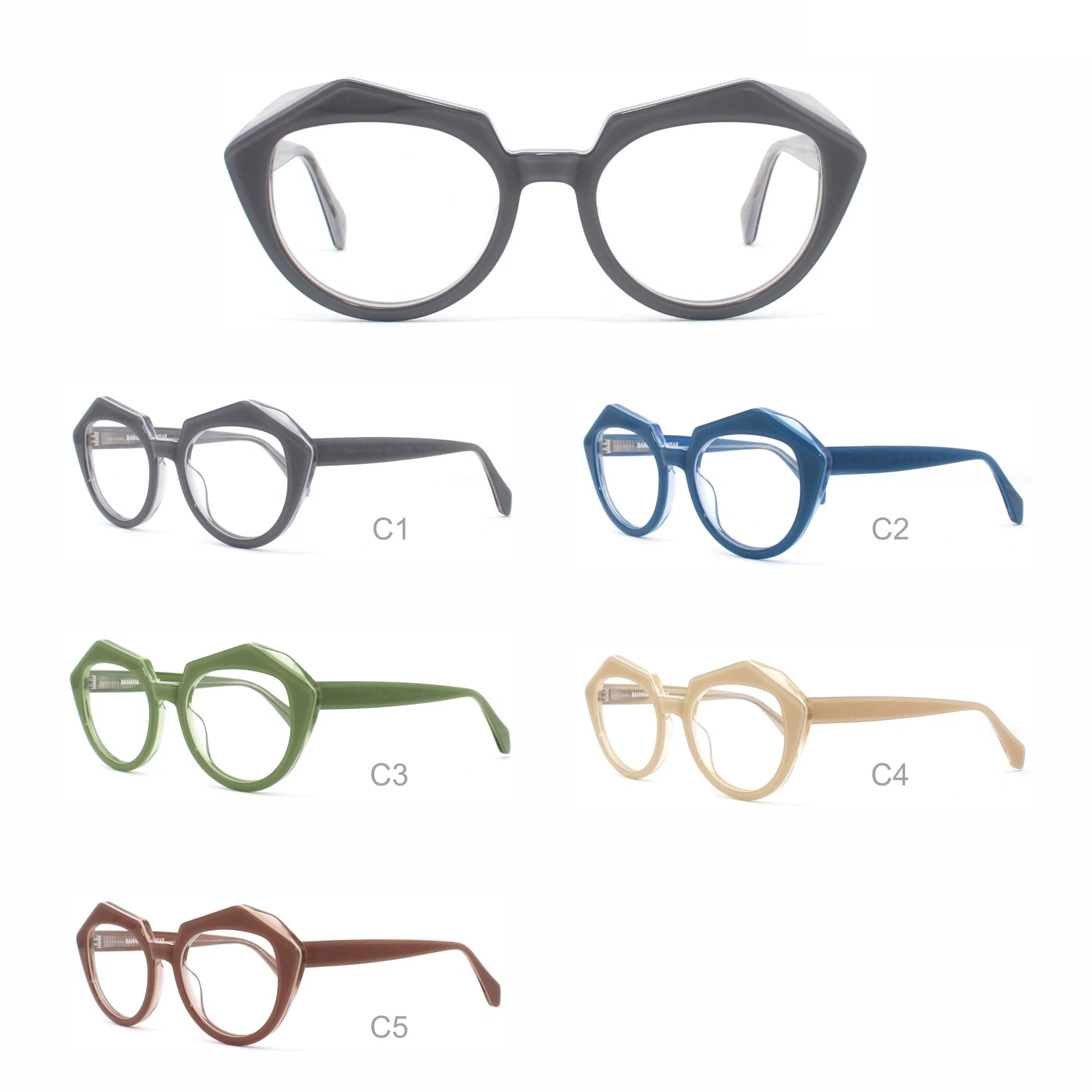 Designer Fashion Optische Brillen Lady Acetate Brillen Vintage Rahmen