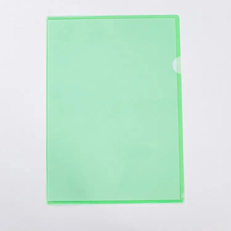 Promotional Transparent PP File Holder Custom Logo Document Folder L Shape File Holder