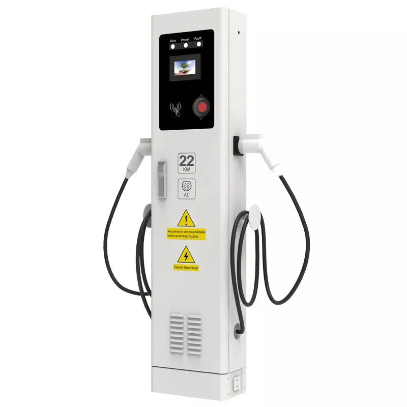 CE Approved Electric Car Fast EV Charging Station AC Point Output 22kw Commercial Charge Pile Double Plug