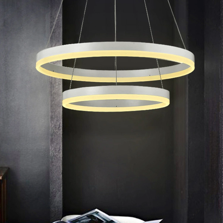 Round LED Chandelier Modern Acrylic Lamps Luxurious Rings Ceiling Light Fixtures