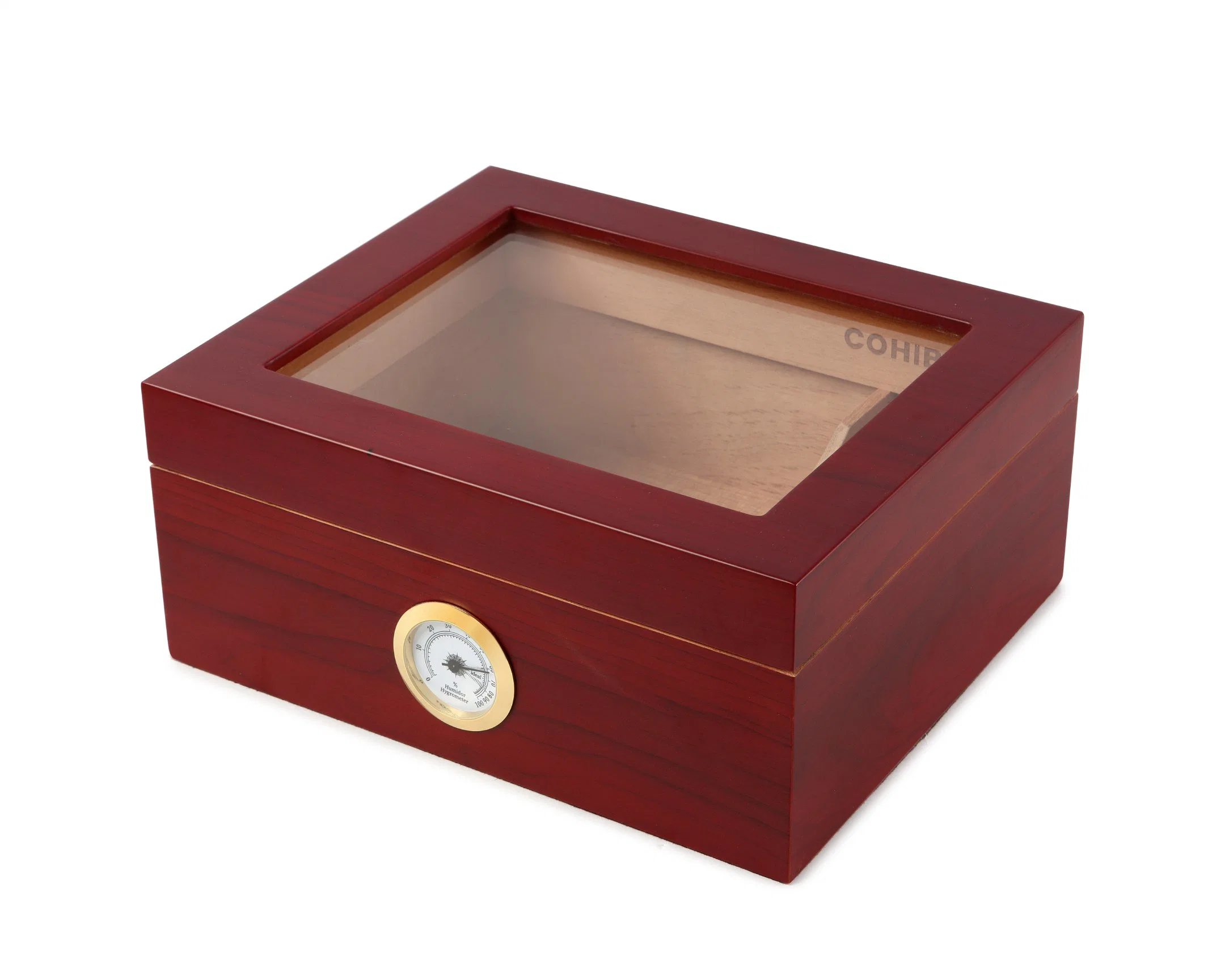 Mayorista de la fábrica de lujo de personalización avanzada duradera madera de cedro caja de puros Humidor Caso