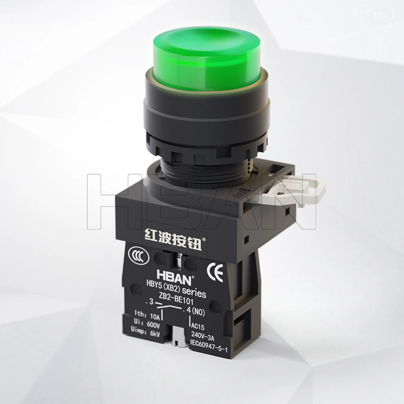 10A Current Plastic Momentary High Round Green 22mm Push Button Control