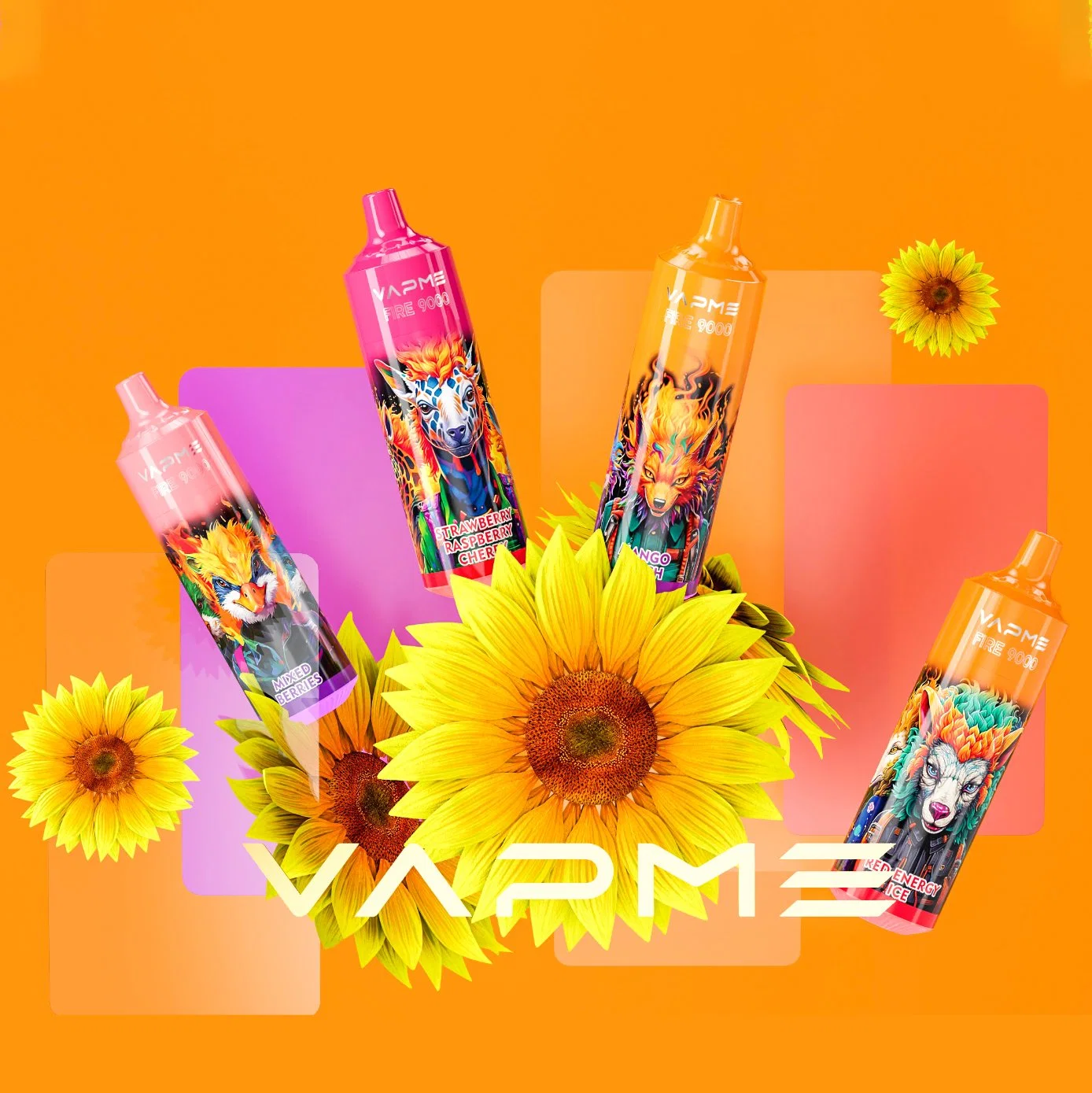 Vapme Fire 9000 Puffs Disposable/Chargeable Vape Pod 18ml Pre-Filled 850mAh Rechargeable Battery