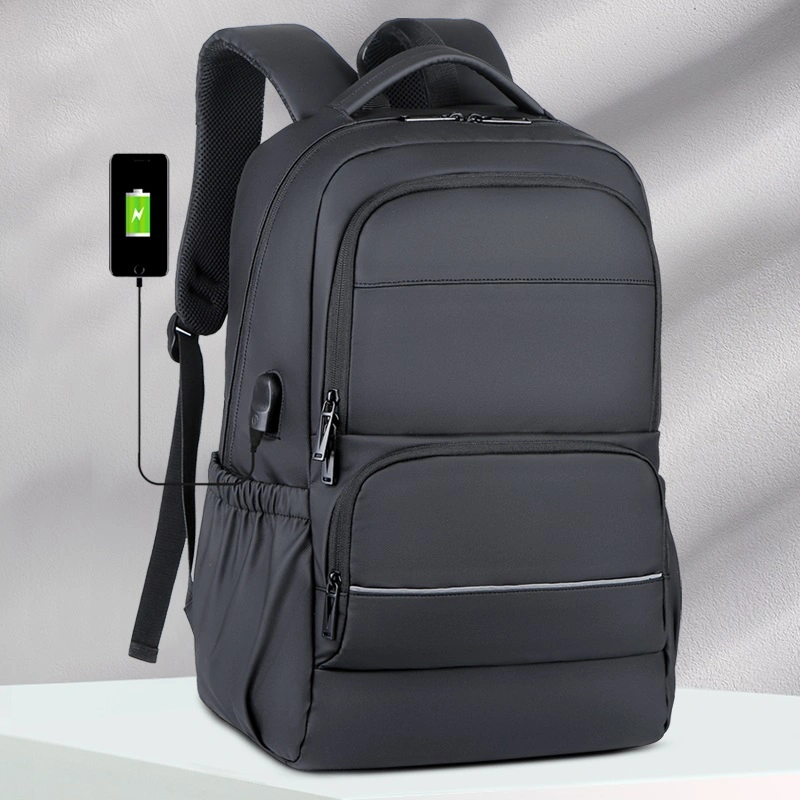 Bolsas de negocios personalizadas impermeables para portátiles, mochilas inteligentes para hombres con carga USB para viajes escolares.