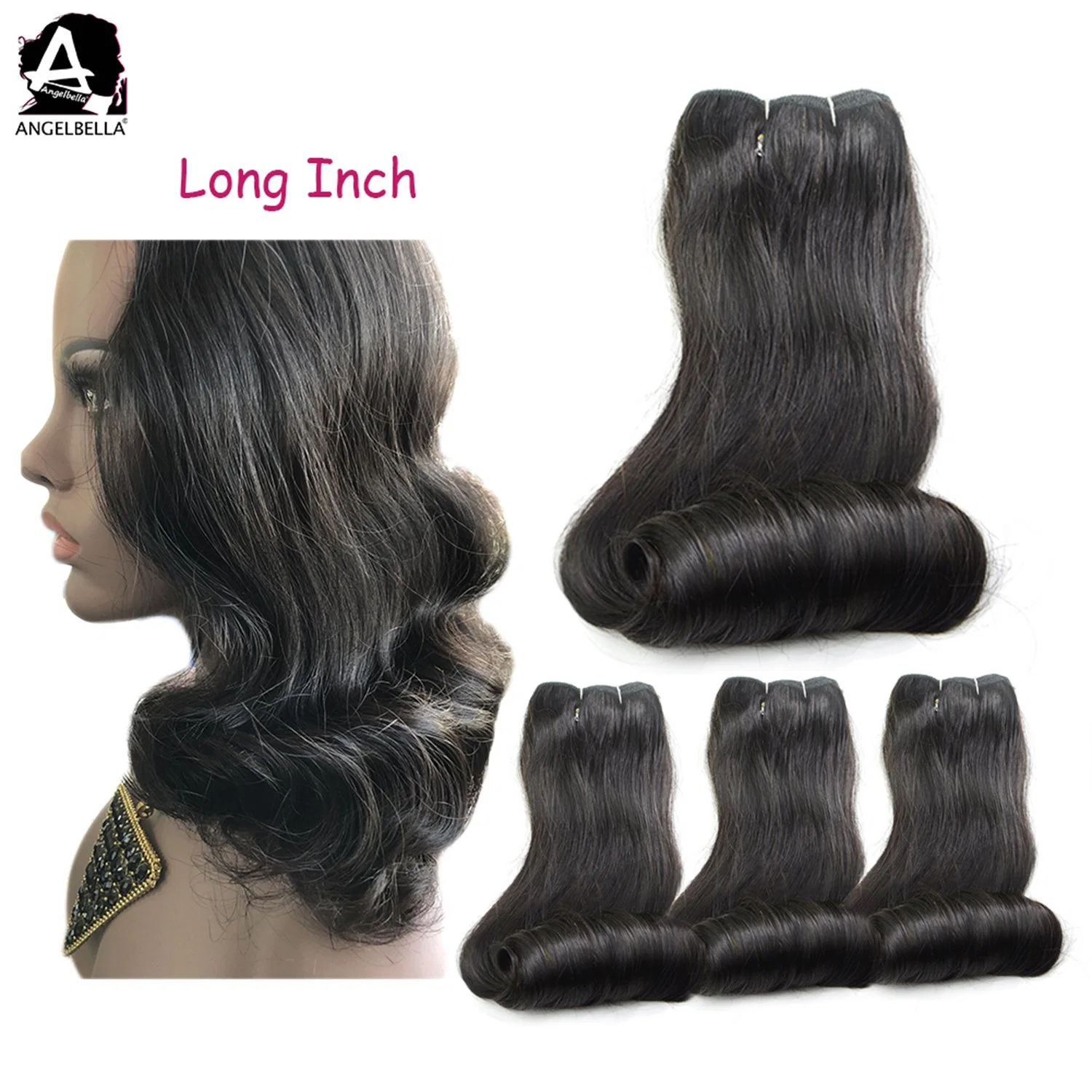 Angelbella Brazilian Human Hair Piece 1b# Natural Remy Hair China Wholesale/Supplier Best Human Hair Weave