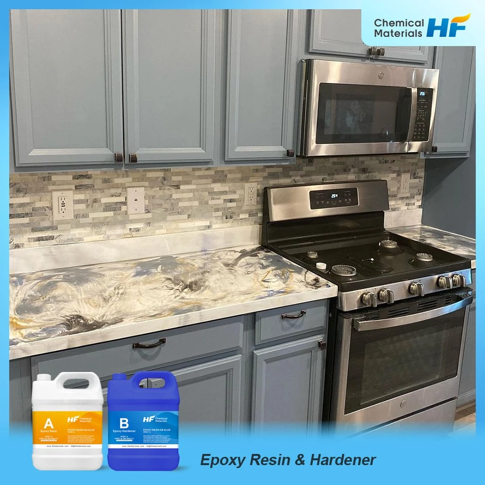 Clear Resin Two Components 3: 1 Marble Tops High Hardness Kitchen Table Ab Adhesive Coating Epoxy Resin and Hardener