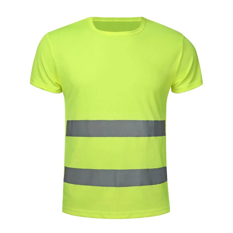 Supermarket Work Wear Work Clothes Tshirt Yellow Cheap Safety T Shirt Short Sleeve