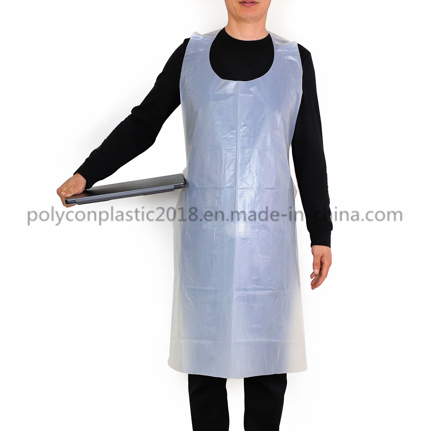 White Disposable PE Apron for Sale for Cleaning Sleeveless Apron