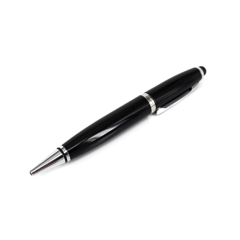 Ballpoint Black Pen Stylus USB Drive USB Flash Drive Laser Logo Good Quality USB Pen Drive USB Flash USB Disk