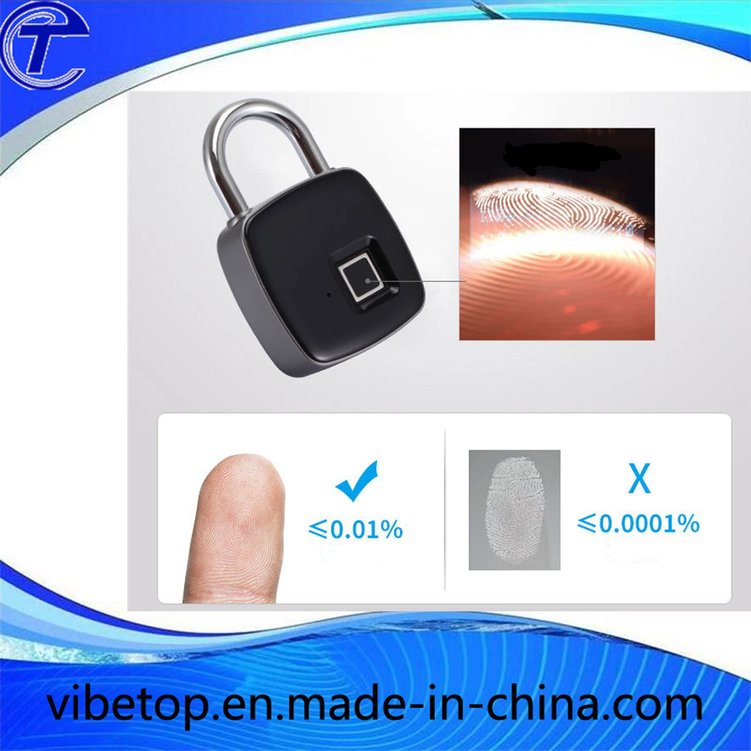 Fingerprint Padlock Smart Lock Anti-Theft Door Lock Outdoor Door Padlock