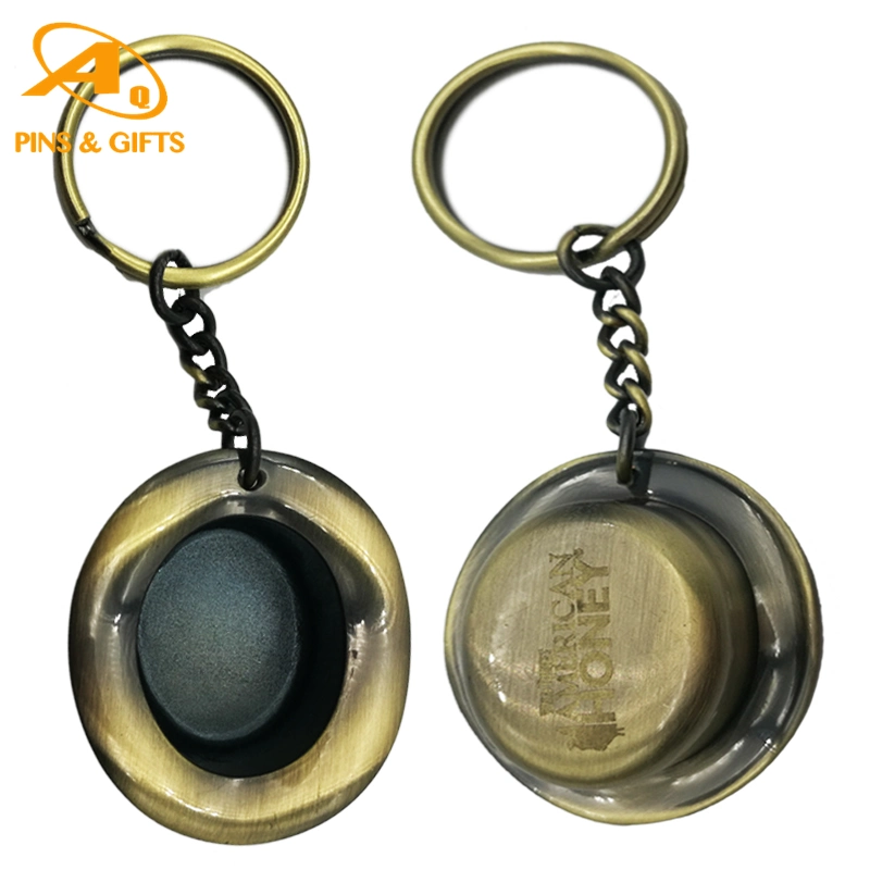 Llavero a todo color personalizado con níquel Plating Metal para Wholesales Luna esmaltado decoración Accesorios Metal Tolley Token Key Ring