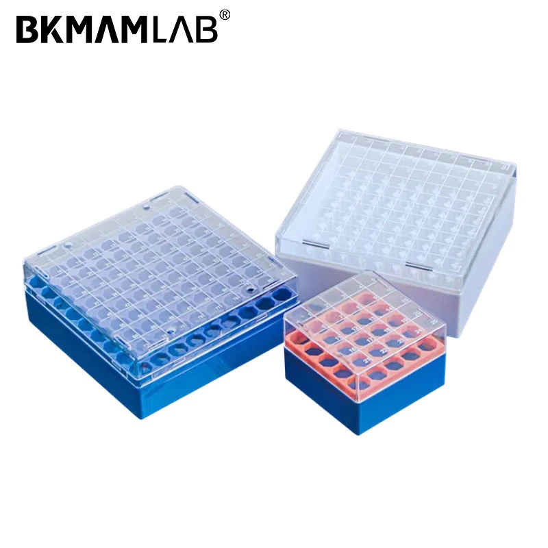 Boîte de cryotubes en plastique de laboratoire, haute qualité, 25 puits, 81 puits, 100 puits, congelés Rack de stockage