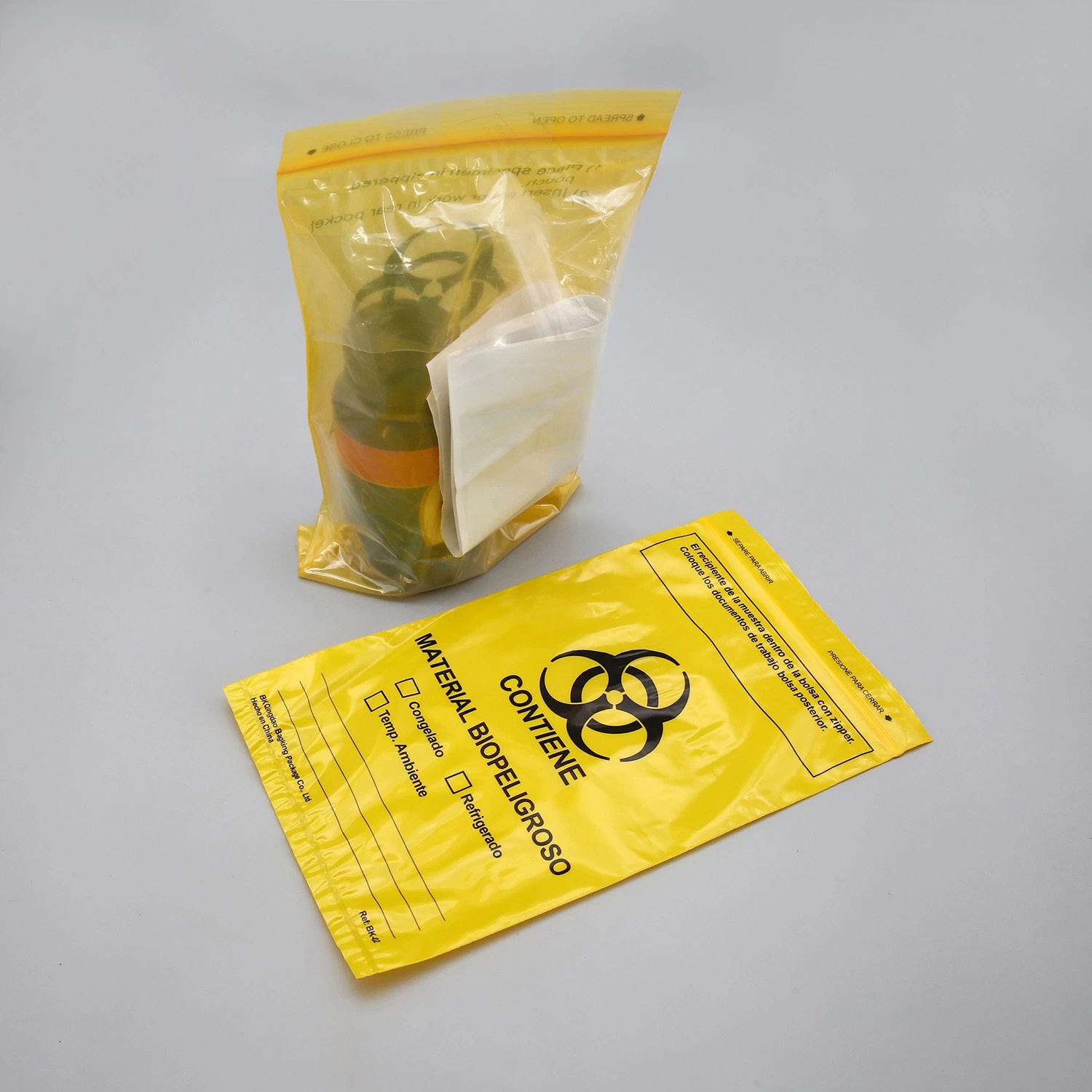 3layers Medical Plastic Specimen Bag with Zipper