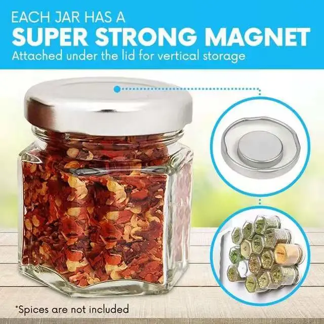 Hot Sale 45ml 1.5oz Kitchen Glass Jars Storage Bottles with Magnetic Lids