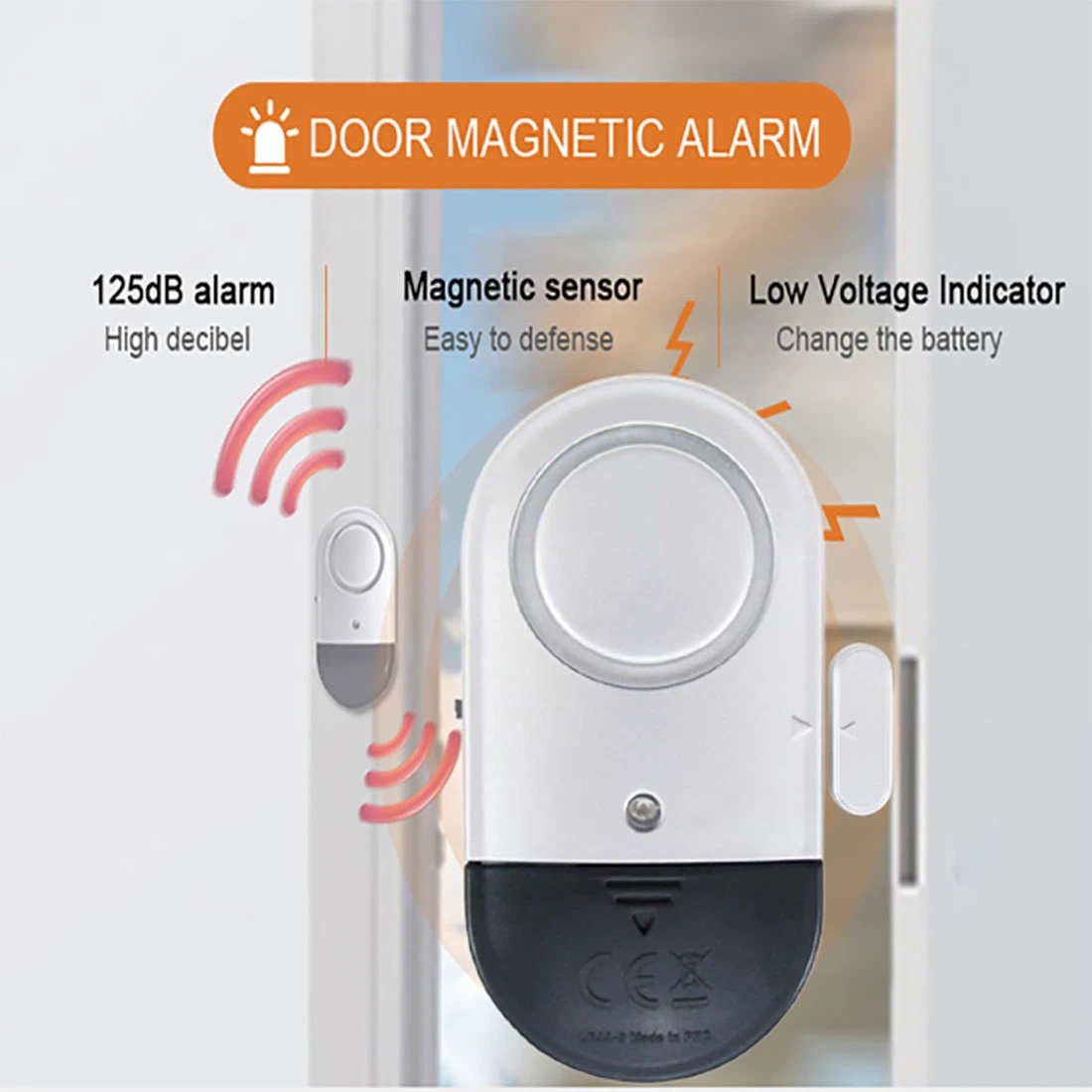 Wireless Magnetic Sensor Anti-Theft Door Window Shop Sensor Alarm Open Burglar Alarm