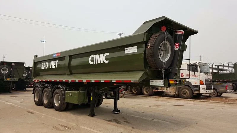 2 3 4 eje hidráulico Granja Mini Tipper descarga Semi Trailer para la venta en Costa de Marfil′