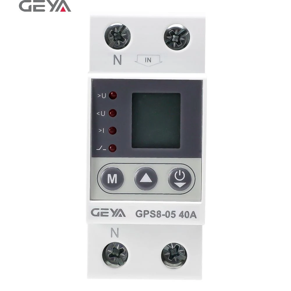 Geya GPS8-01 63A AC Digital Over Under Voltage Protection Device Adjustable Voltage Protector