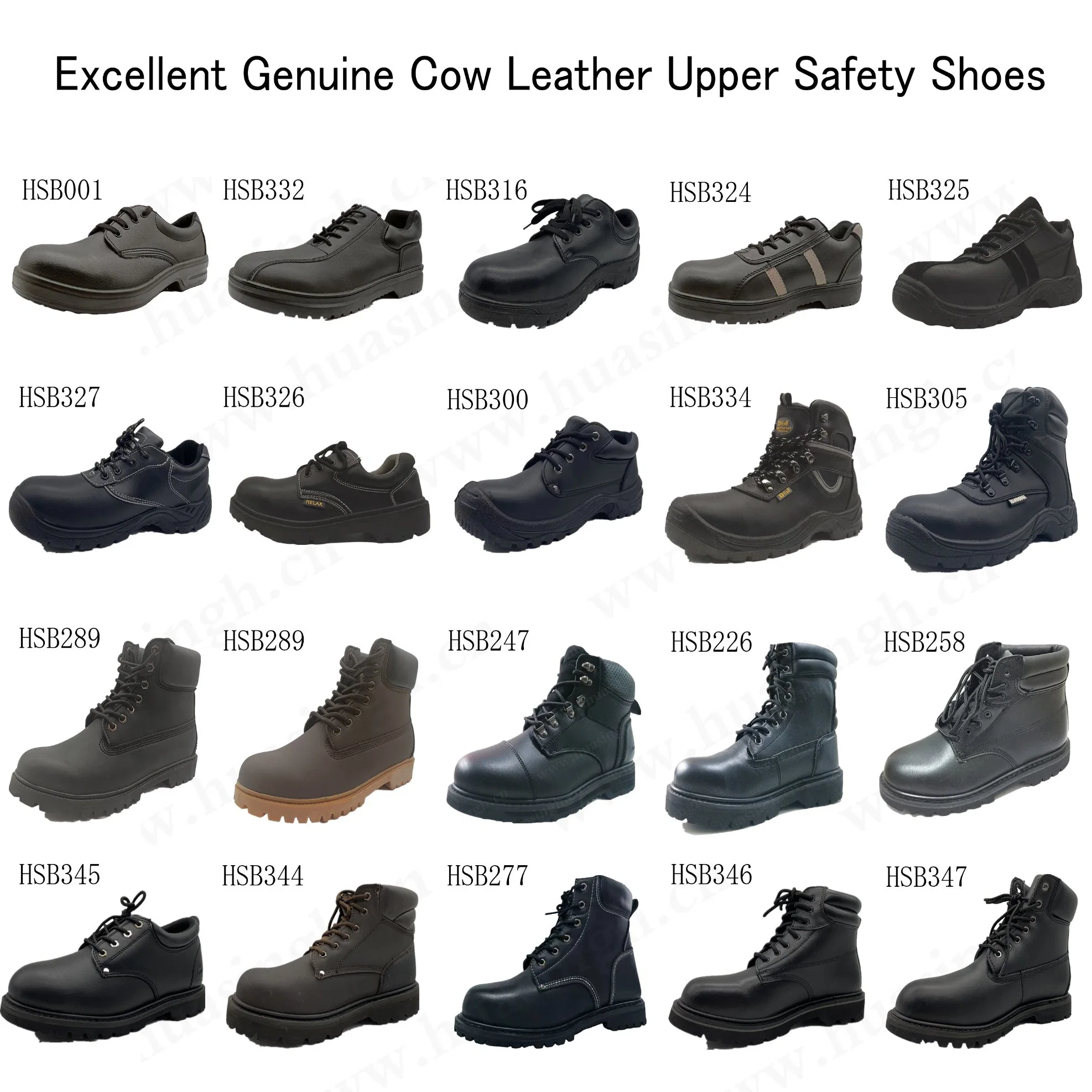 Zh, Basse en cuir de vache naturel -Couper la plaque en acier insérer des chaussures de sécurité de l'huile Chaussures de sécurité de la preuve Anti-Puncture noir femmes/hommes HSB300