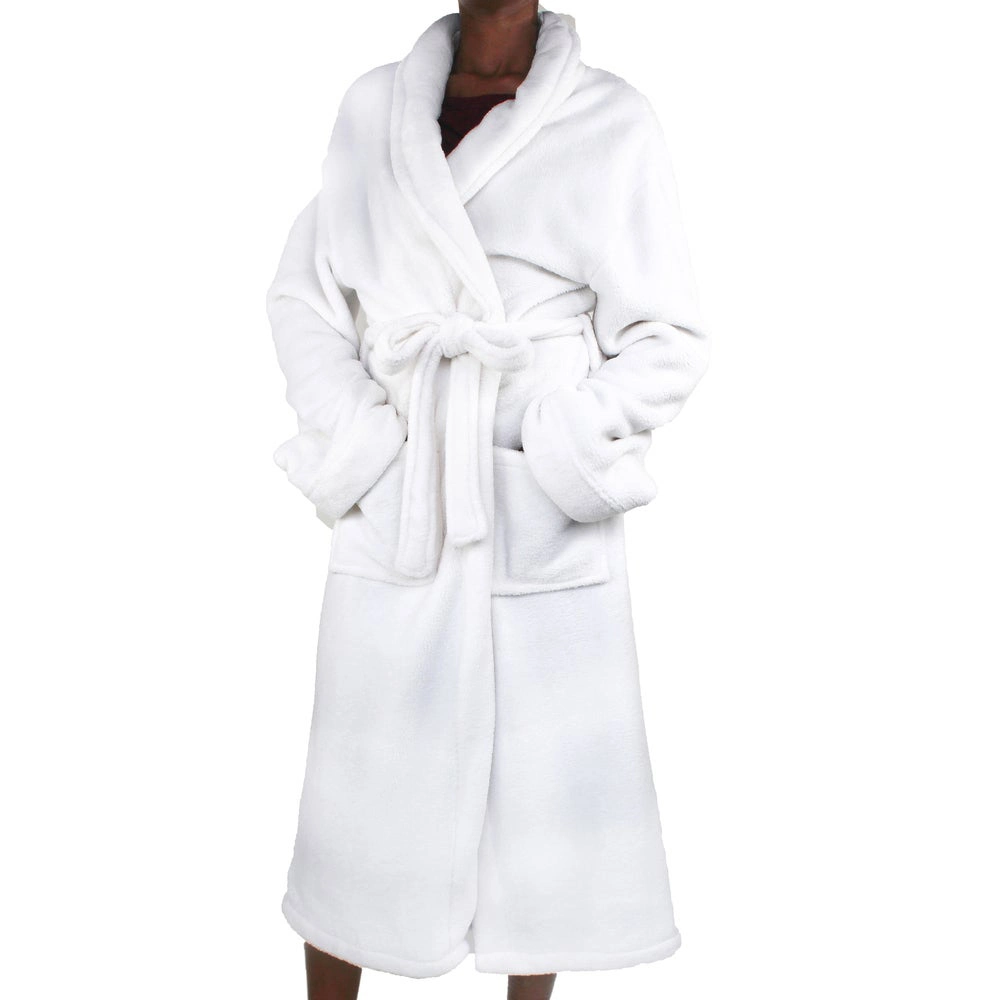 Custom Coral Fleece Long Sleeves Robe for Shower SPA