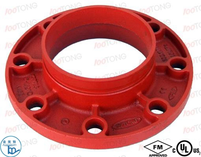 Fire Fighting Ductile Iron Flange Adaptor Grooved Pipe Fitting