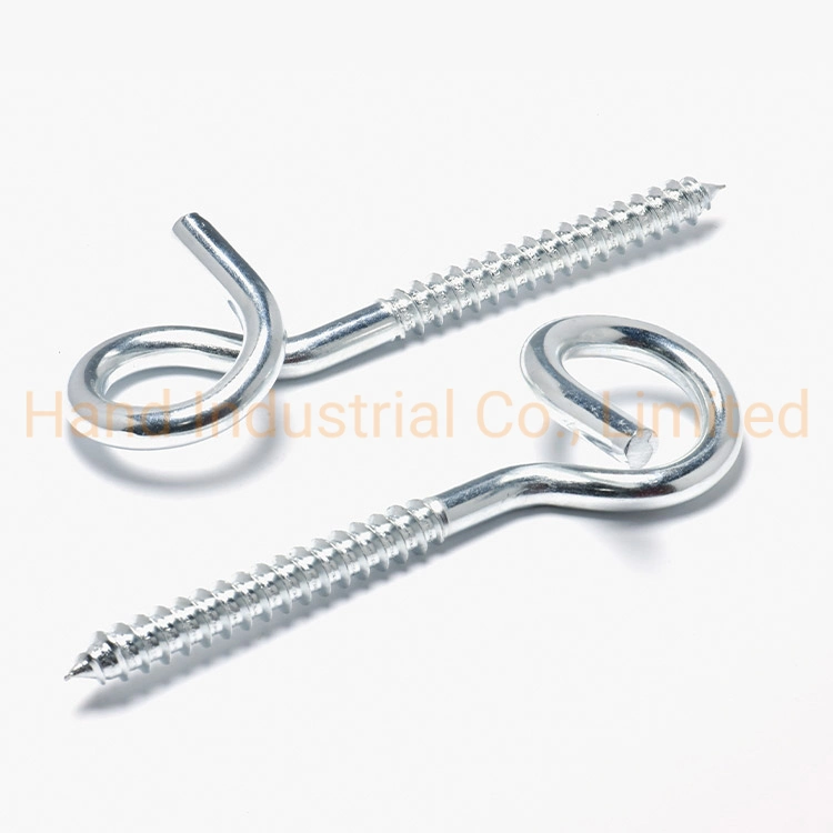 Ss 304 316 Stainless Steel Long Shank Forged Hook Eye Pigtail Tapping Screw with Drawings