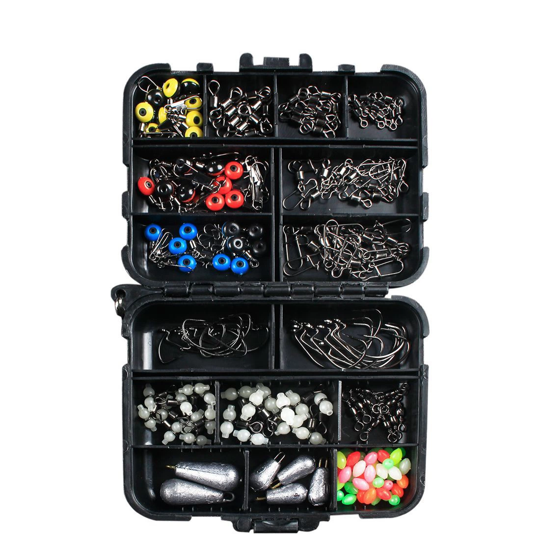 Les articles de pêche Accessoires pêche Lure 264pcs Kits Jig Tackle Box y compris les crochets, croix, corps de pivotement de fourreau pivotant Snap BL19111