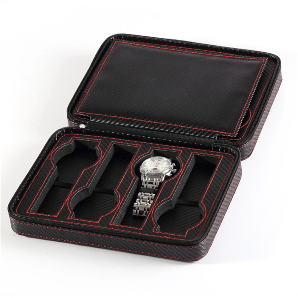 Portable 8 Slot Leatherette PU Storage Organizer Watch Travel Case