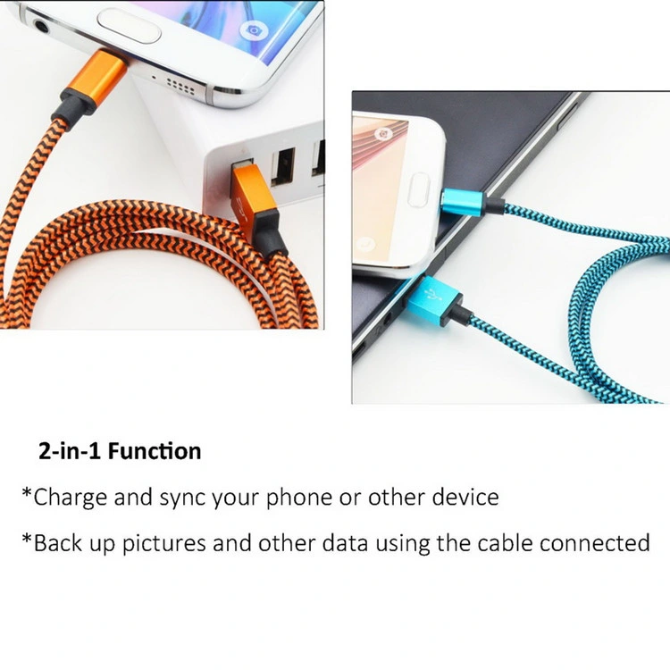 Wholesale/Supplier 1m/2m/3m Nylon Braided Cell Phone USB Cable