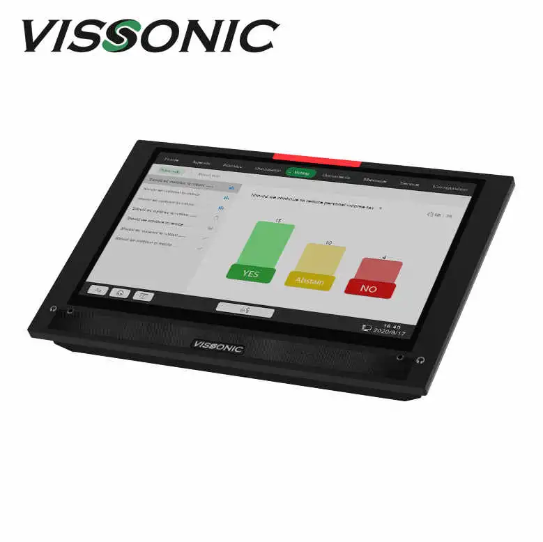 Paperless Conference Video Motorized Monitor 15.6 Inches Multimedia Touch Screen Microphone Unit