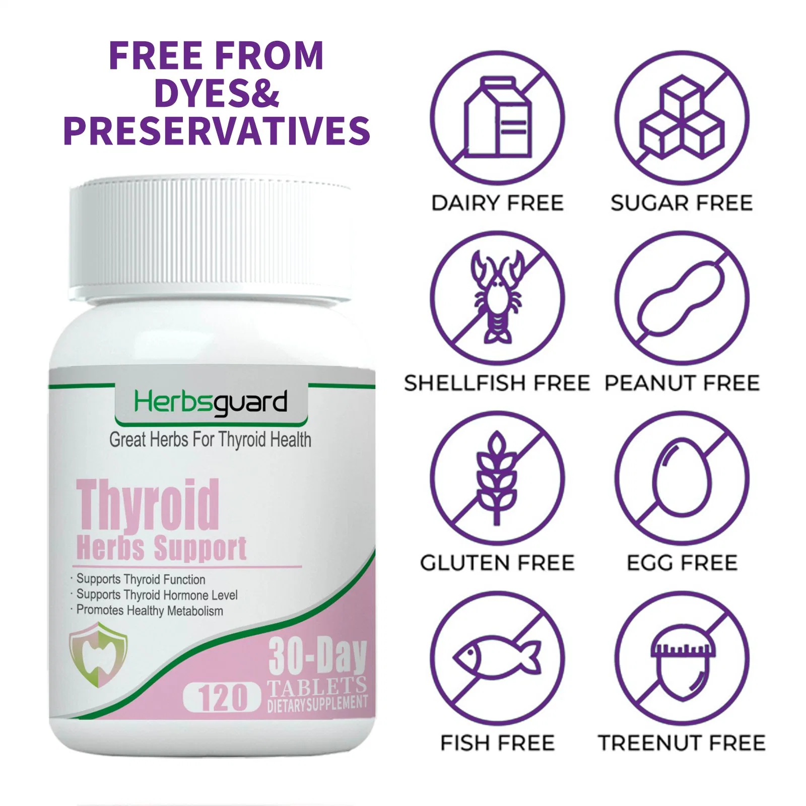 2023 Newest FDA Herbal Dietary Supplement Support Healthy Thyroid Function