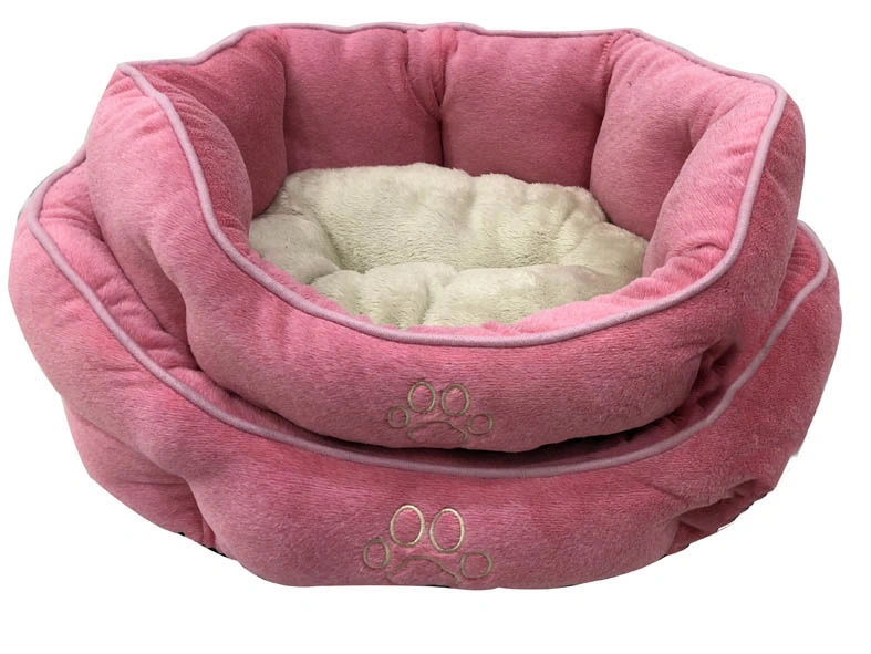 Cationic Embroidered Soft Deluxe Pet Bed