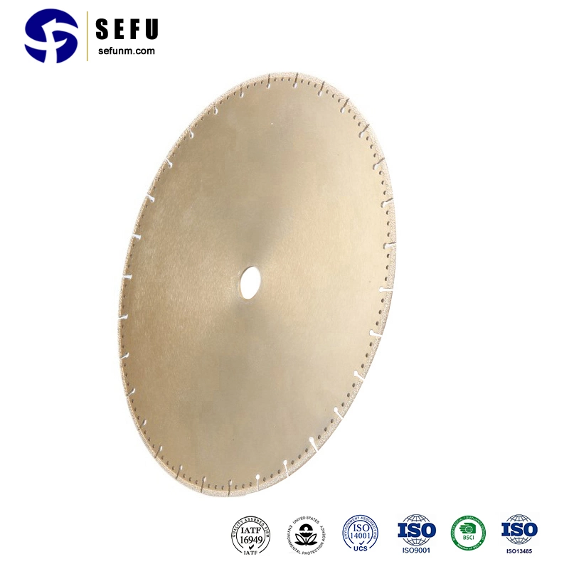 Sefu China Rectificadora Cup fabricante de rodas 100mm 4'' Polegadas Forjadas de vácuo Diamond a lâmina da serra para as máquinas de transformação do perfil da indústria rebolos