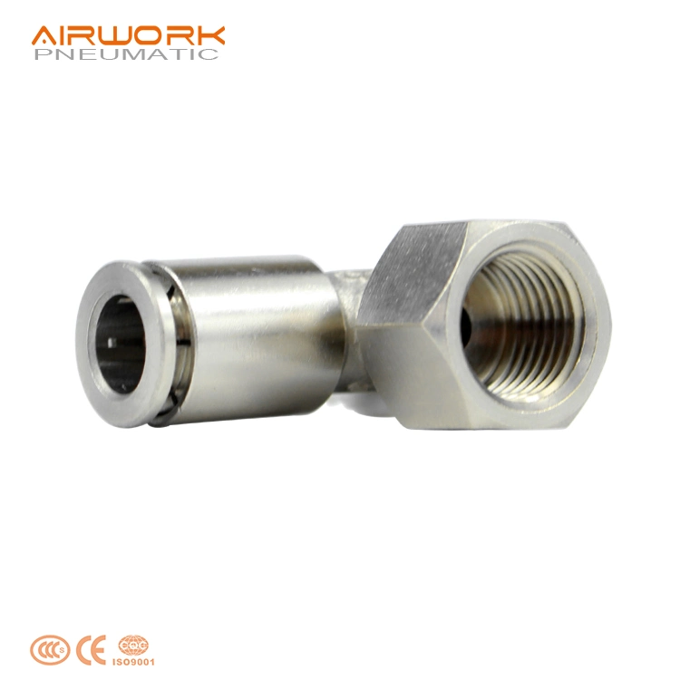 Plf 90 Degree Elbow 1/2 3/4" Female Brass Stainless Steel Air Hose Quick Connector Air Tube Pipe Fitting 8mm