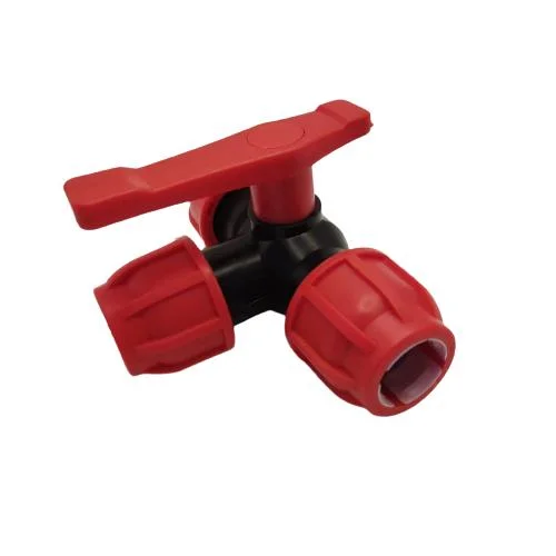 Red PP Compression Pipe Fitting Three-Way Valve ISO for Water Supply