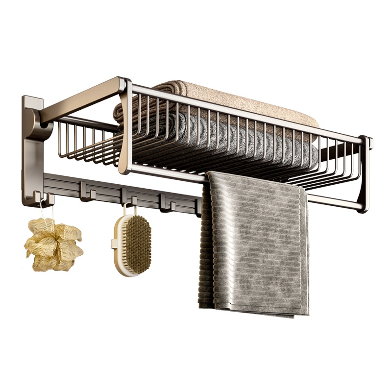 Bathroom Accessories Basket Towel Rack Hardware Hanging Gun Gray Towel Rack Set