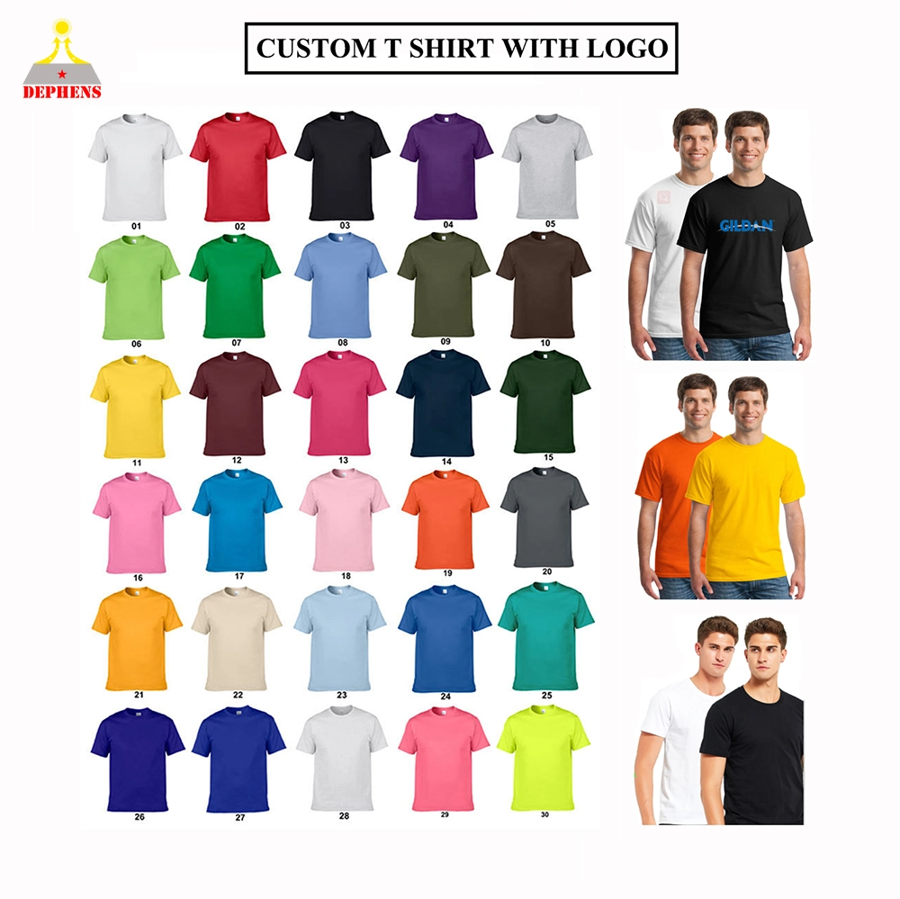 Camiseta lisa sólida azul azul azul azul marino rojo negro para hombre 95% algodón 5%Spandex Camiseta cuello redondo o serigrafía lateral bordado Camiseta gráfica LOGO para hombre