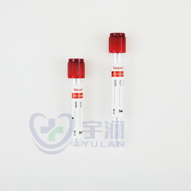 Disposable Medical Pet Plain Red Cap Vacuum Blood Collection Tube