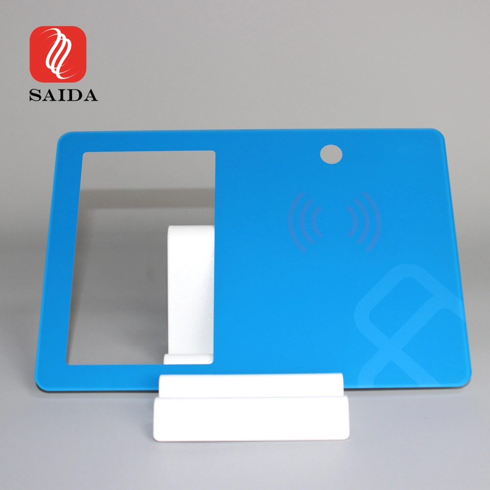 Customized 10.5inch Blue Silkscreen Printing LCD Display Cover Glass Lens