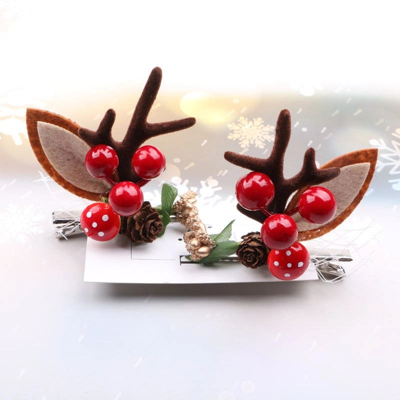 Christmas Hair Band Antler Headdress Hair Clip Female Moose Hair Ball Hair Card Burst Jewelry Adult Dream Children's Hair Accessories