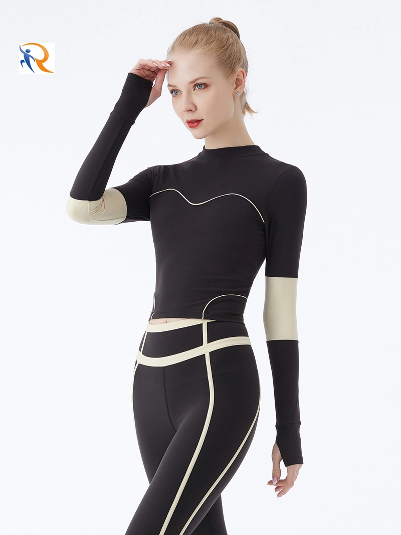 Long Sleeves Women Figure Hugging Yoga Suit Fitness Female Gym Sports Wear