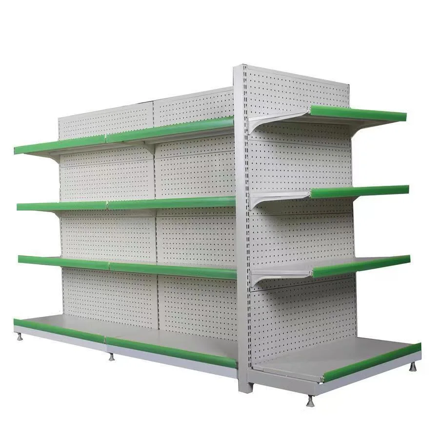 Pantalla de estantes de góndola metálica Soporte pared Mini Racks Supermarket Display Estante