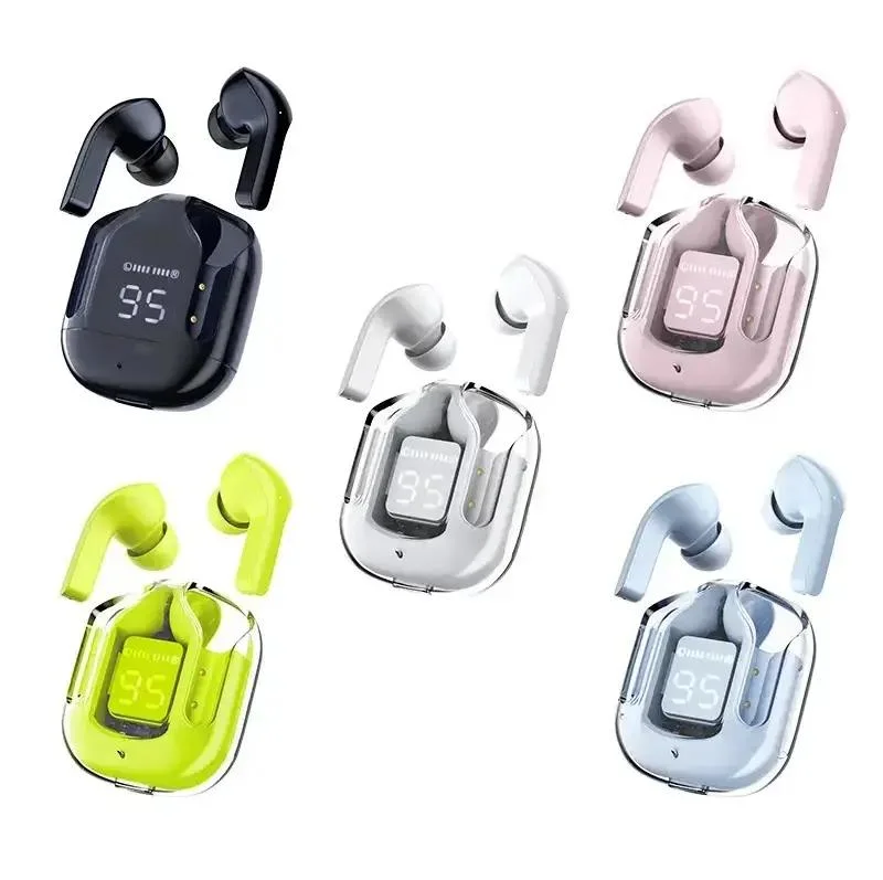 Factory Hot Selling Air31 Portable Wireless Crystal Earphone with Digital LED Display