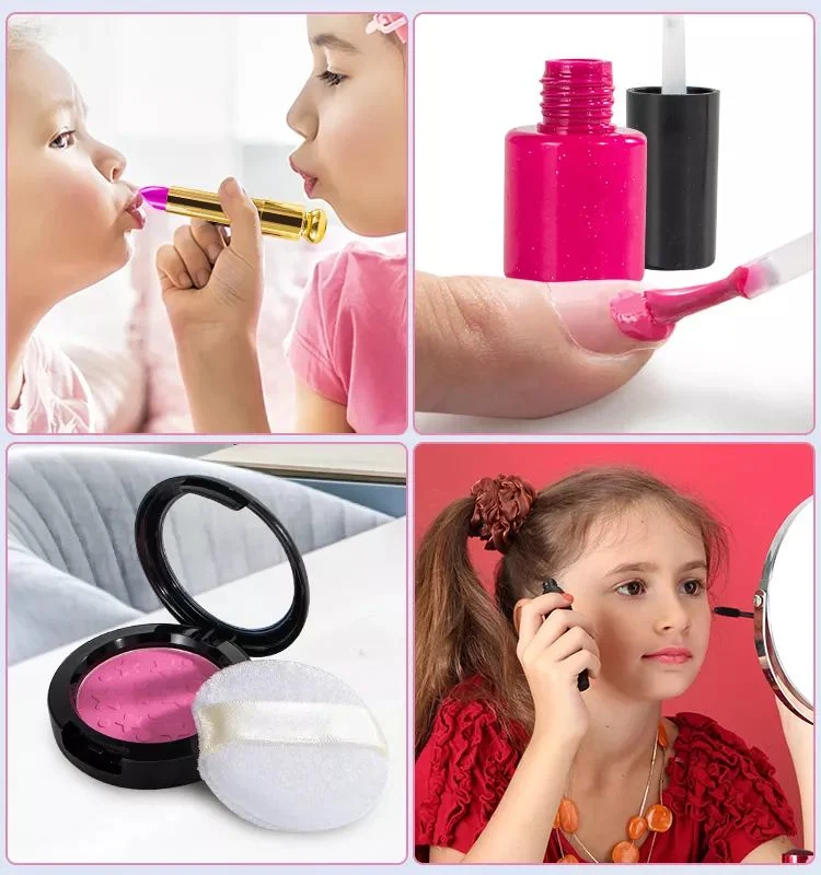 Caixa de maquiagem Lollipop 2 Níveis Cosméticos Definir Dom lavável brinquedos para meninas fingir Reproduzir