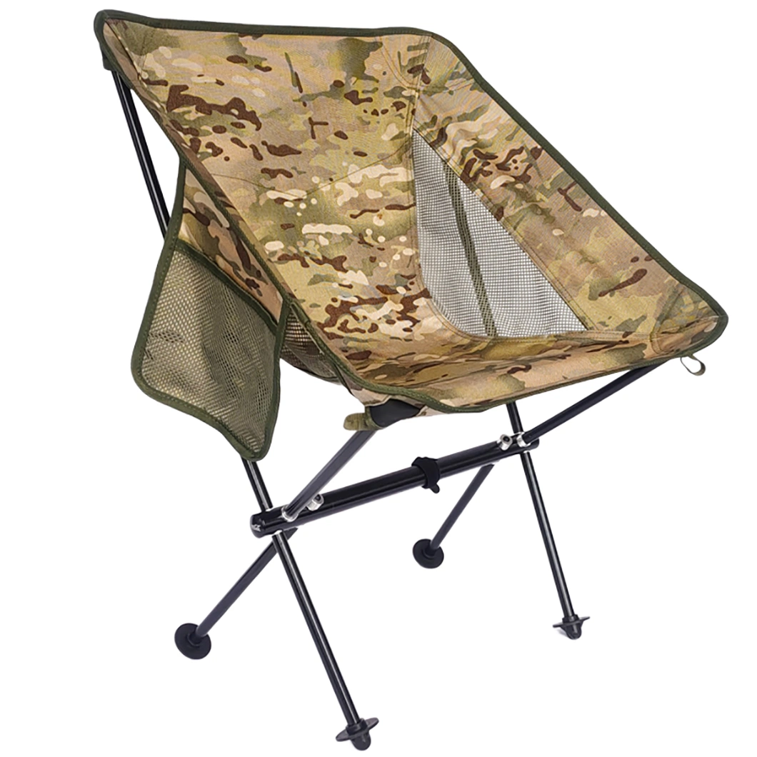 Diseño de camuflaje Mobiliario de exterior Picnic Beach Chair Fishing aluminio aleación Silla plegable