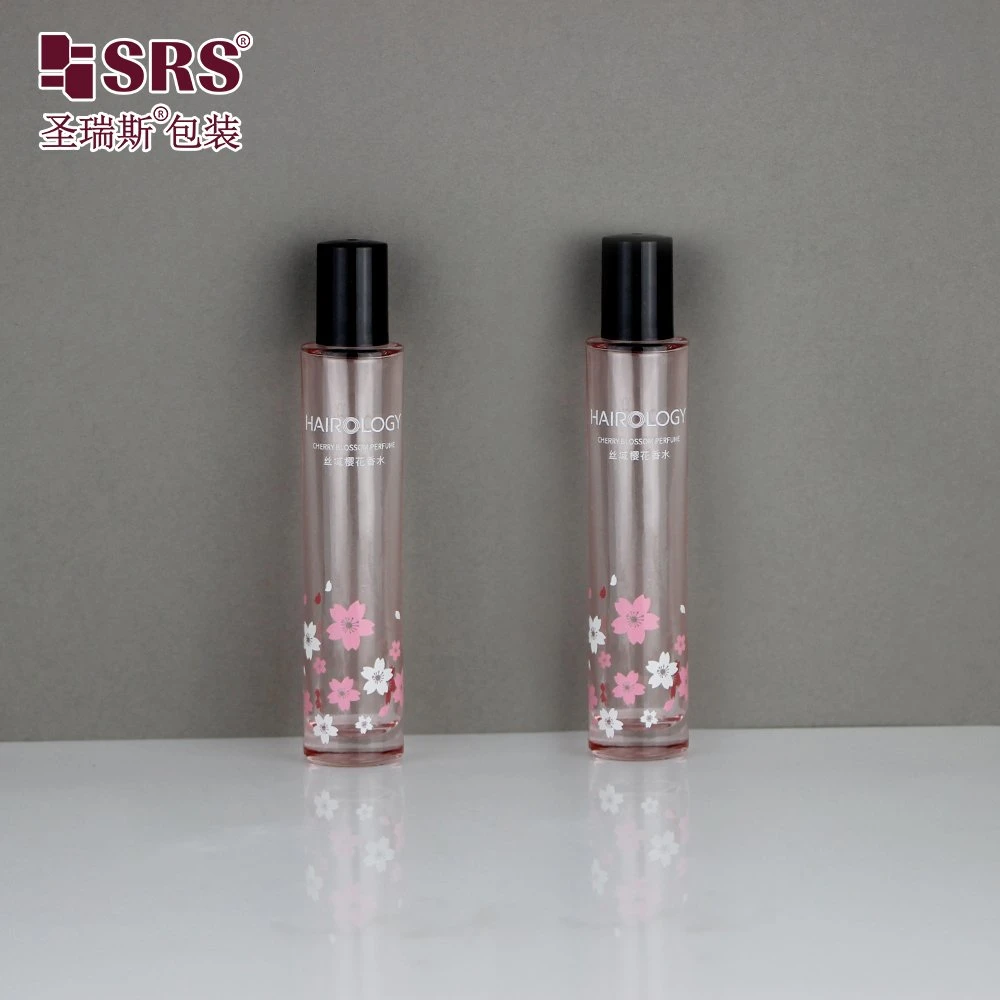 Envases cosméticos Custom Tapa Negra Bola Bola de acero de 15ml el frasco de cristal